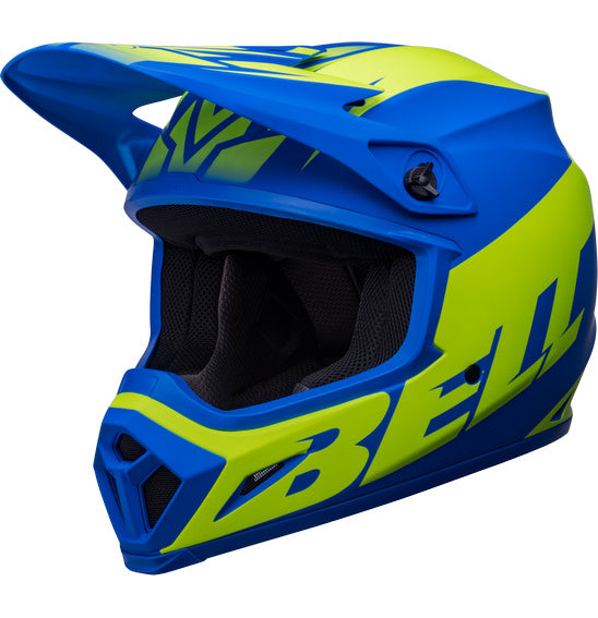 Bell MX-9 MIPS Disrupt Matte classic Blue/Hi-Viz Yellow