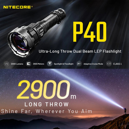 NITECORE P40 2000 LUMEN LONG THROW FLASHLIGHT