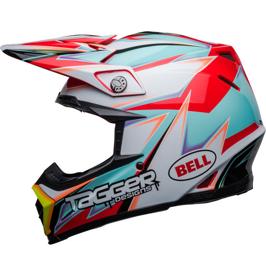 Bell MOTO-9S FLEX Tagger Edge White/Aqua