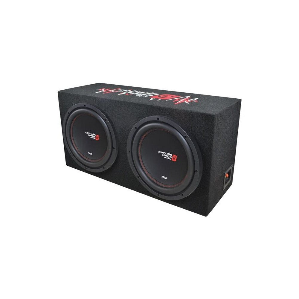 CERWIN VEGA XED SERIES DUAL 12" SUBWOOFER & ENCLOSURE WITH AMPLIFIER BASSKIT