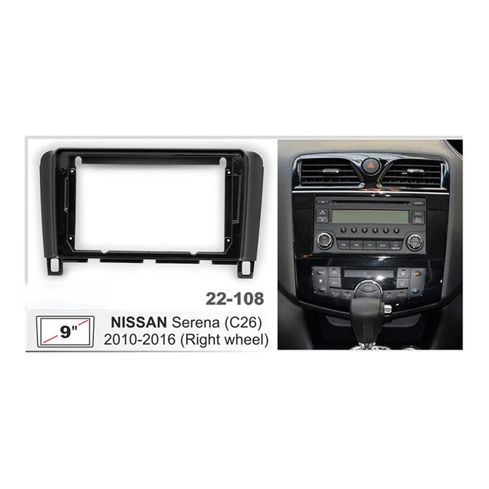 FITTING KIT 9" DASH NISSAN SERENA (C26) 2010 - 2016 (BLACK)