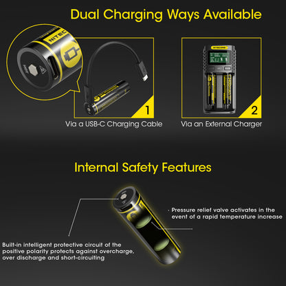 NITECORE 18650 RECHARGEABLE BATTERY 3.7V 3400MAH
