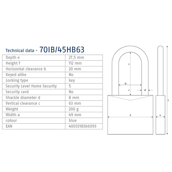 ABUS 70IB_45HB63 Tech Data