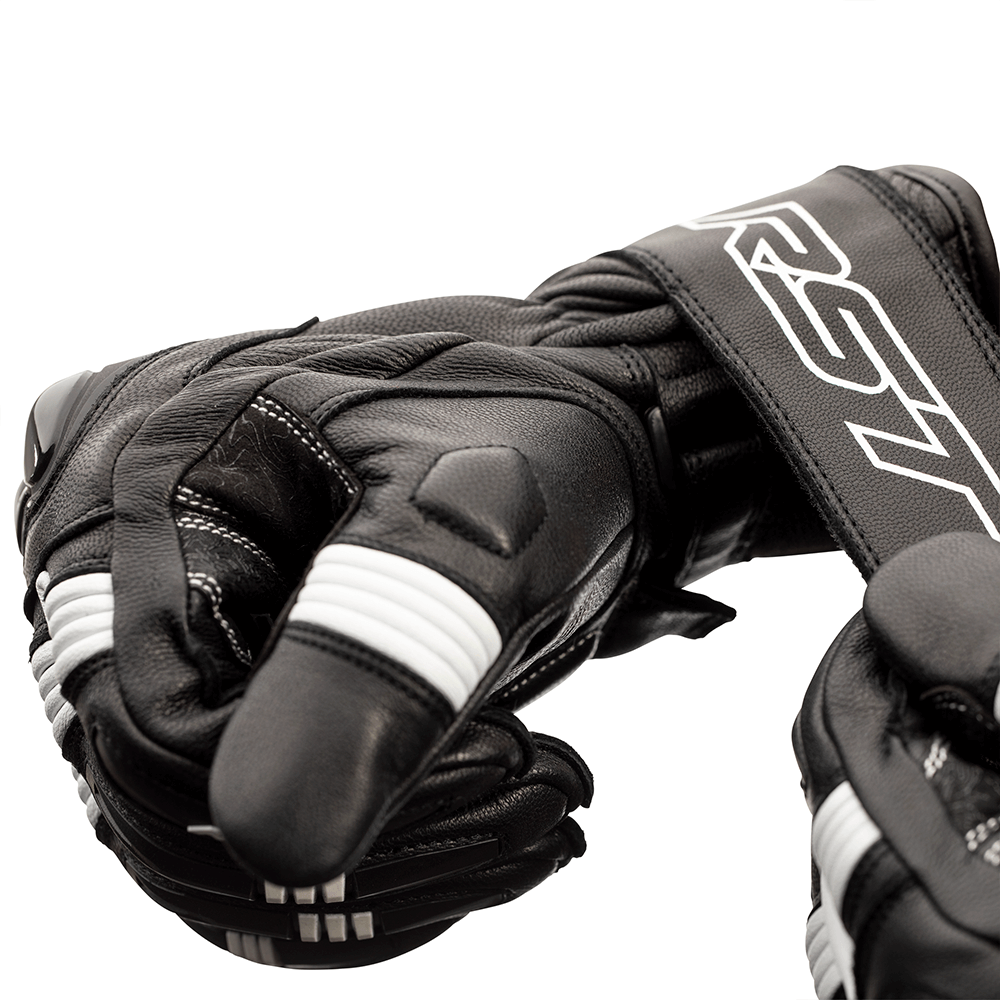 RST PILOT LEATHER GLOVE [BLACK/WHITE]