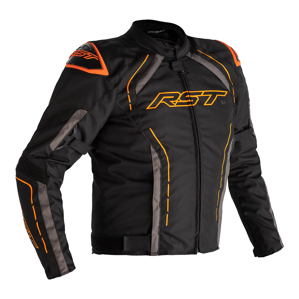 RST S-1 TEXTILE JACKET [BLACK/NEON ORANGE]